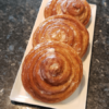 Danish dough rolled with cinnamon sugar and topped with a light icing.